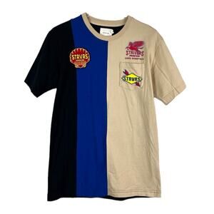 Strivers Row Men’s Graphic T-shirt Color Block Short Sleeves Black Size Medium